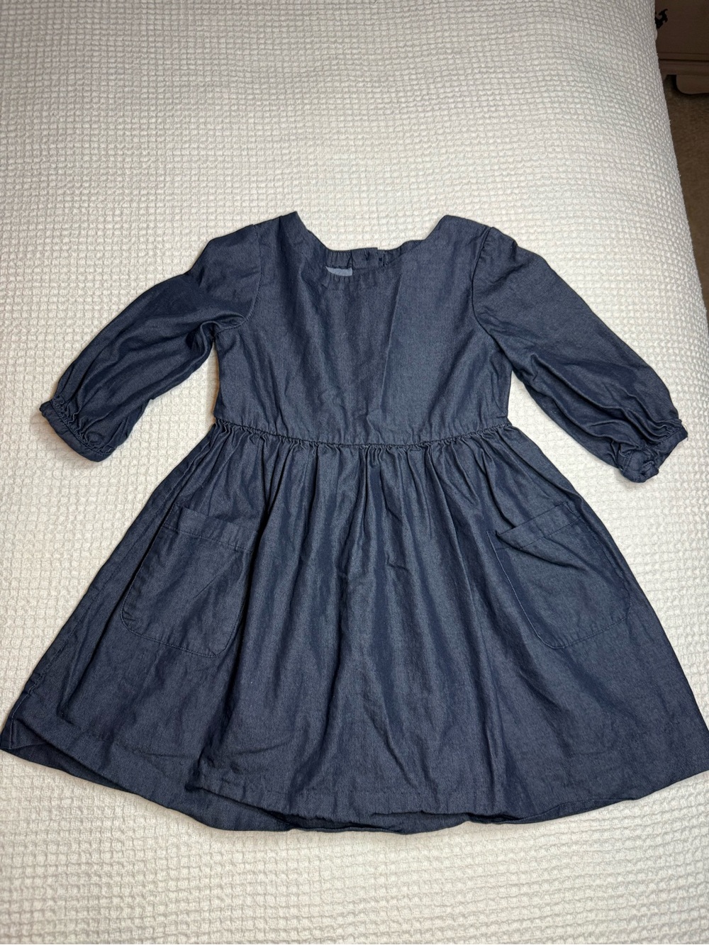 Polo Ralph Lauren Girls Navy Blue Button-Back Dress
